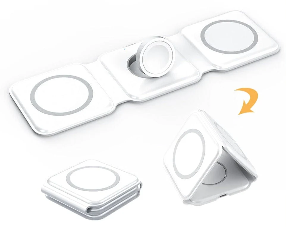 3-in-1 Draadloze Oplader – Eén Oplader voor Je Smartphone, Smart Watch en Oordopjes – Wit