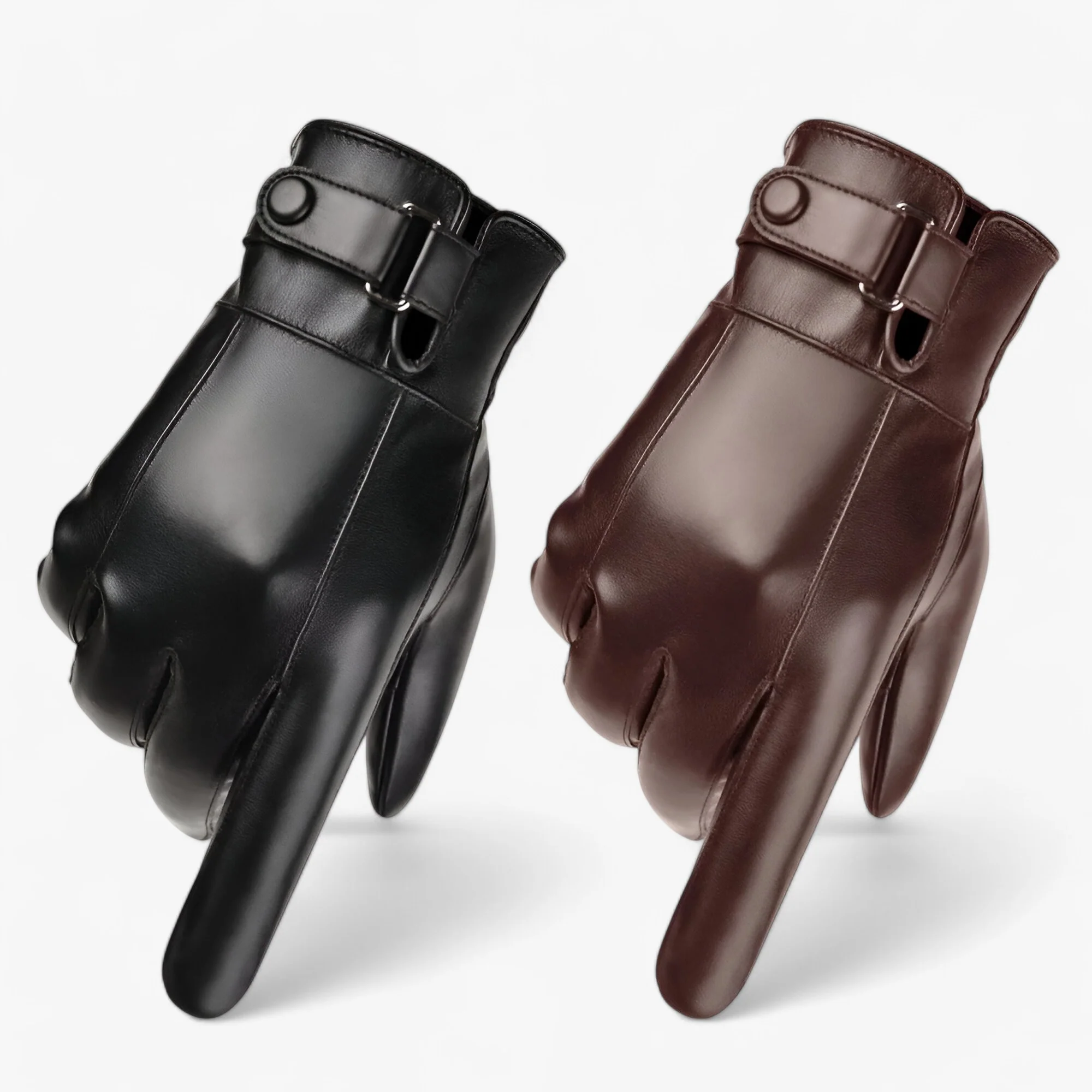 Handschoenen Heren Bruin – Warme Leren Winterhandschoenen