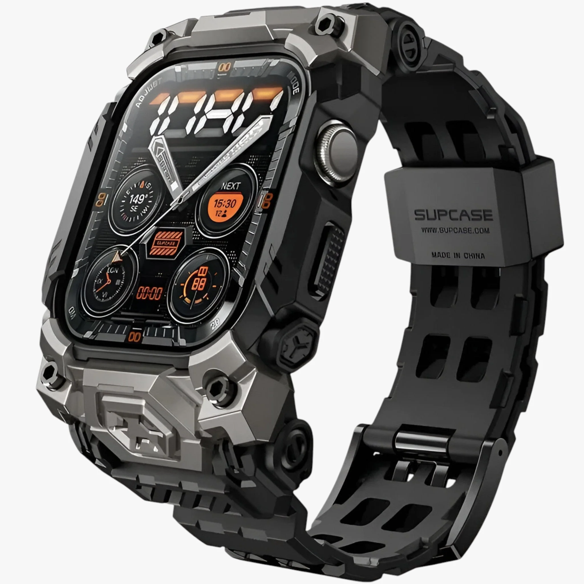 Riem Zwart – Robuuste Behuizing met voor Apple Watch 10