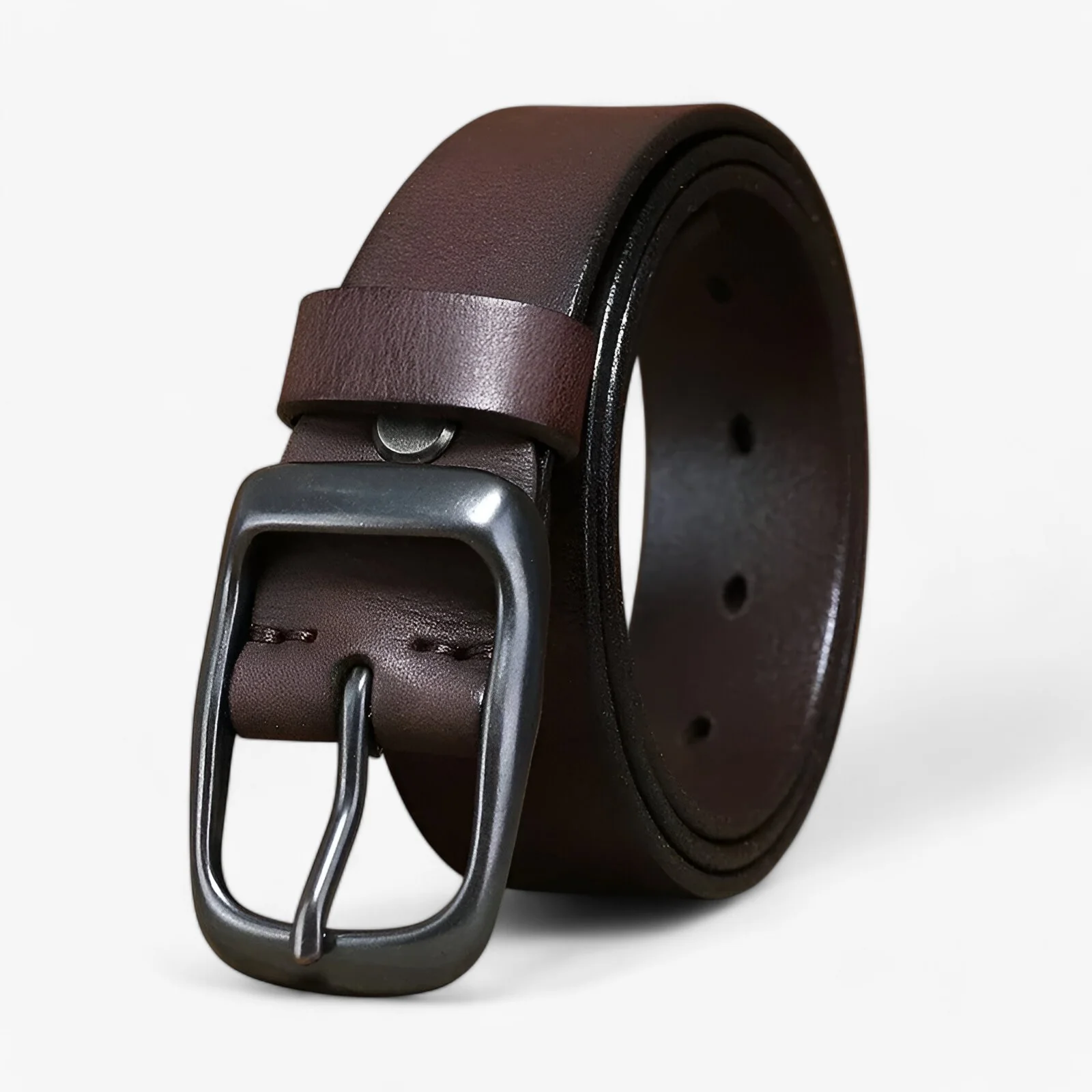Riem Heren Zwart – Koeienhuid Leren Cowboyriem