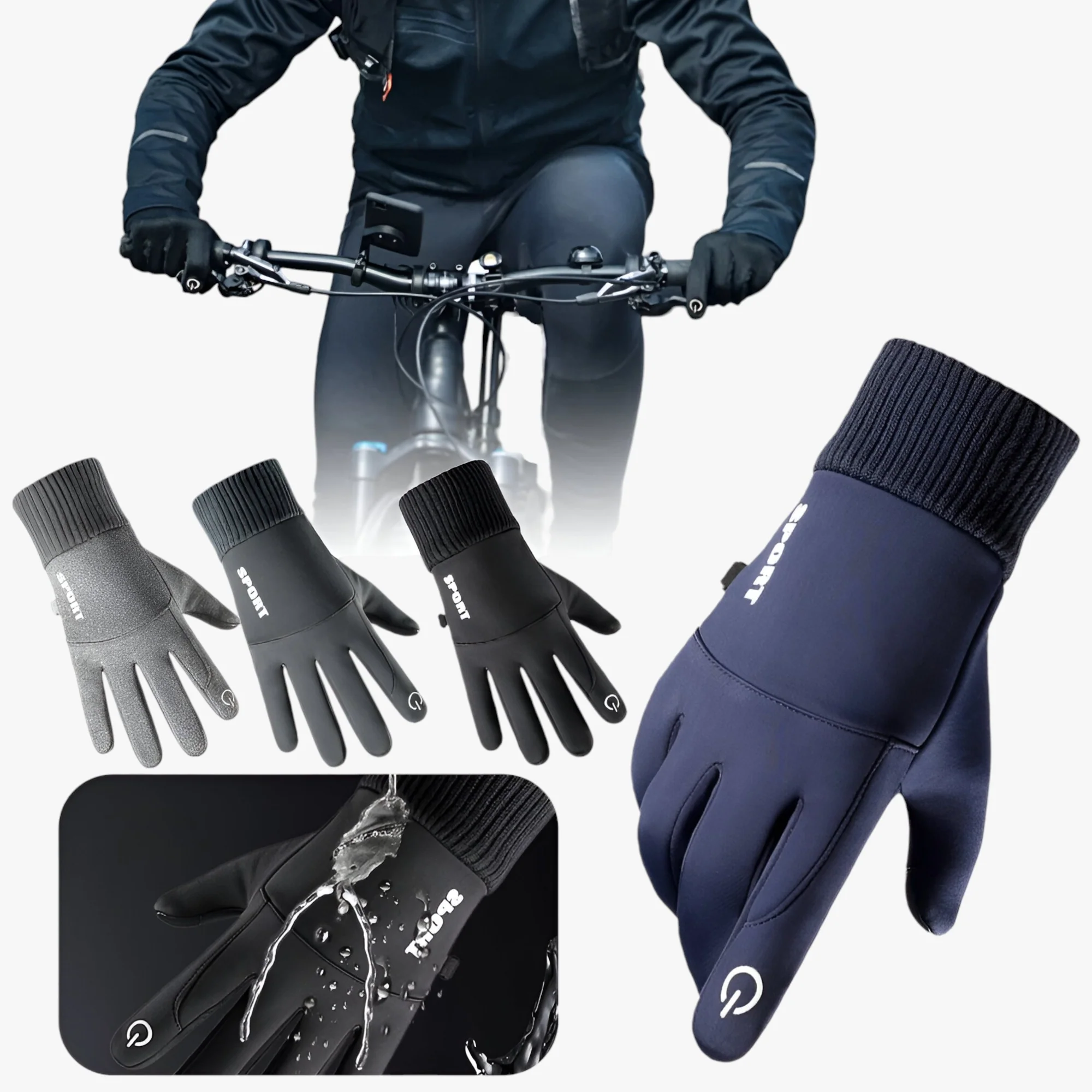 Handschoenen Heren Blauw – Warme en Waterdichte