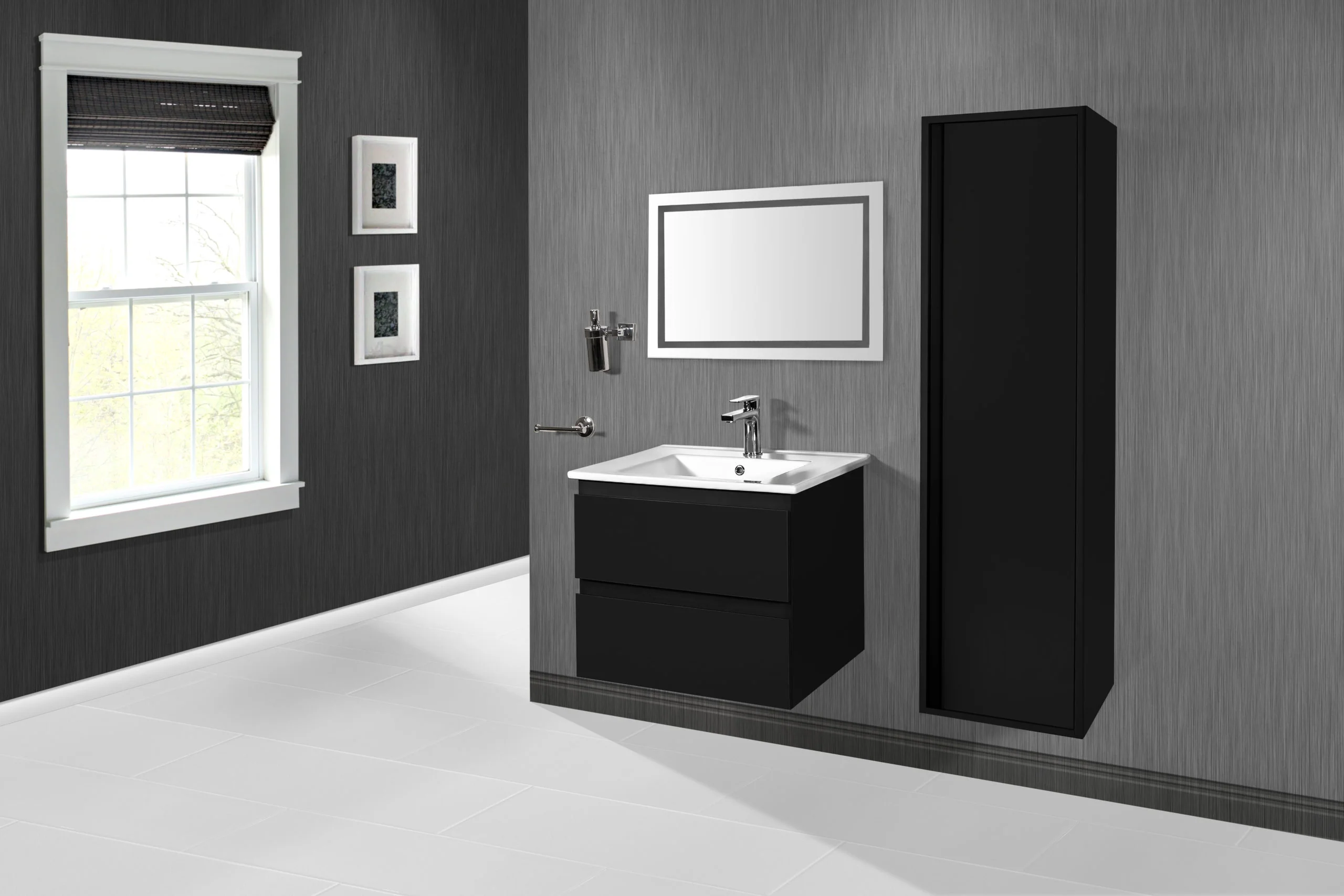 Badmeubel Sally 60×45 greeploos 2 laden softclose mat zwart Badmeubel Sally 60×45 greeploos 2 laden softclose mat zwart