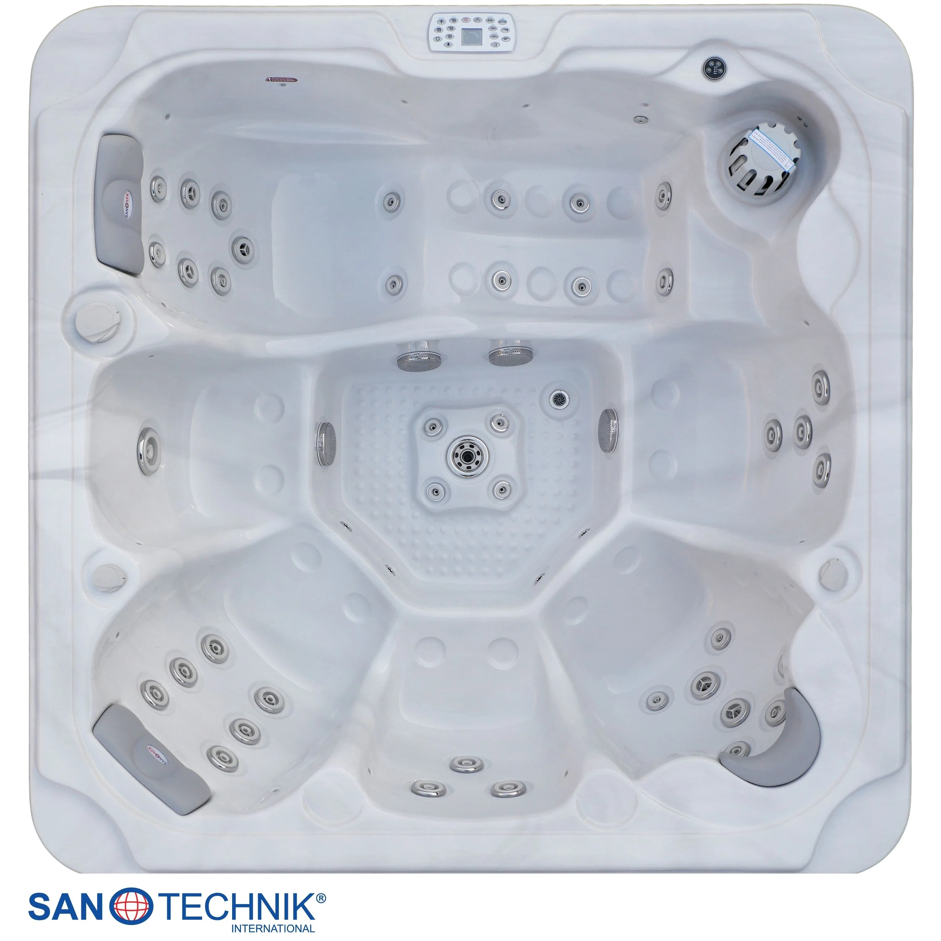 Sanotechnik Oasis Maxi Outdoor Whirlpool Wit Marmer 210x210x95 cm