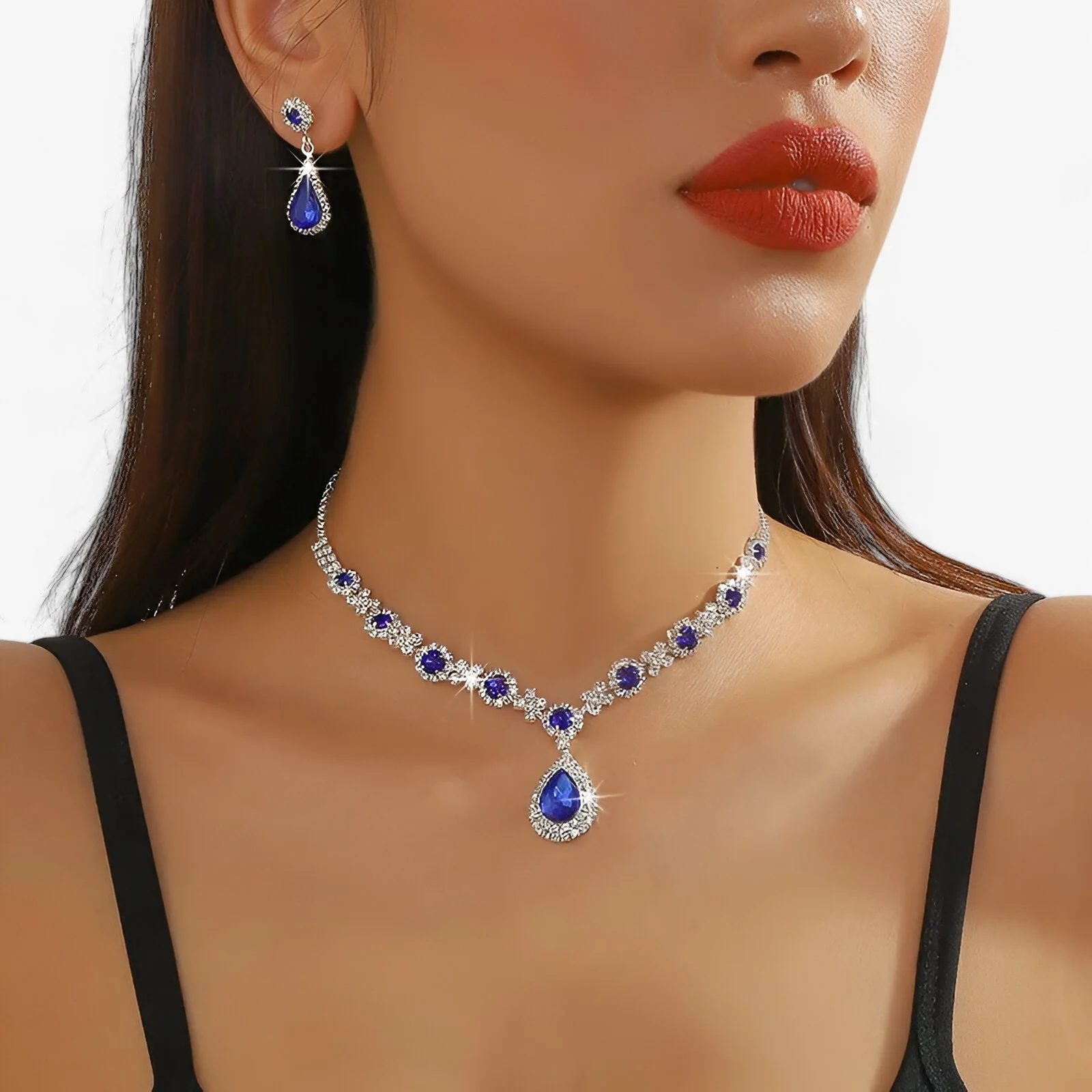 Oorbellen Dames Zilver – Trouwset 2 Delen – Druppelhanger en 2