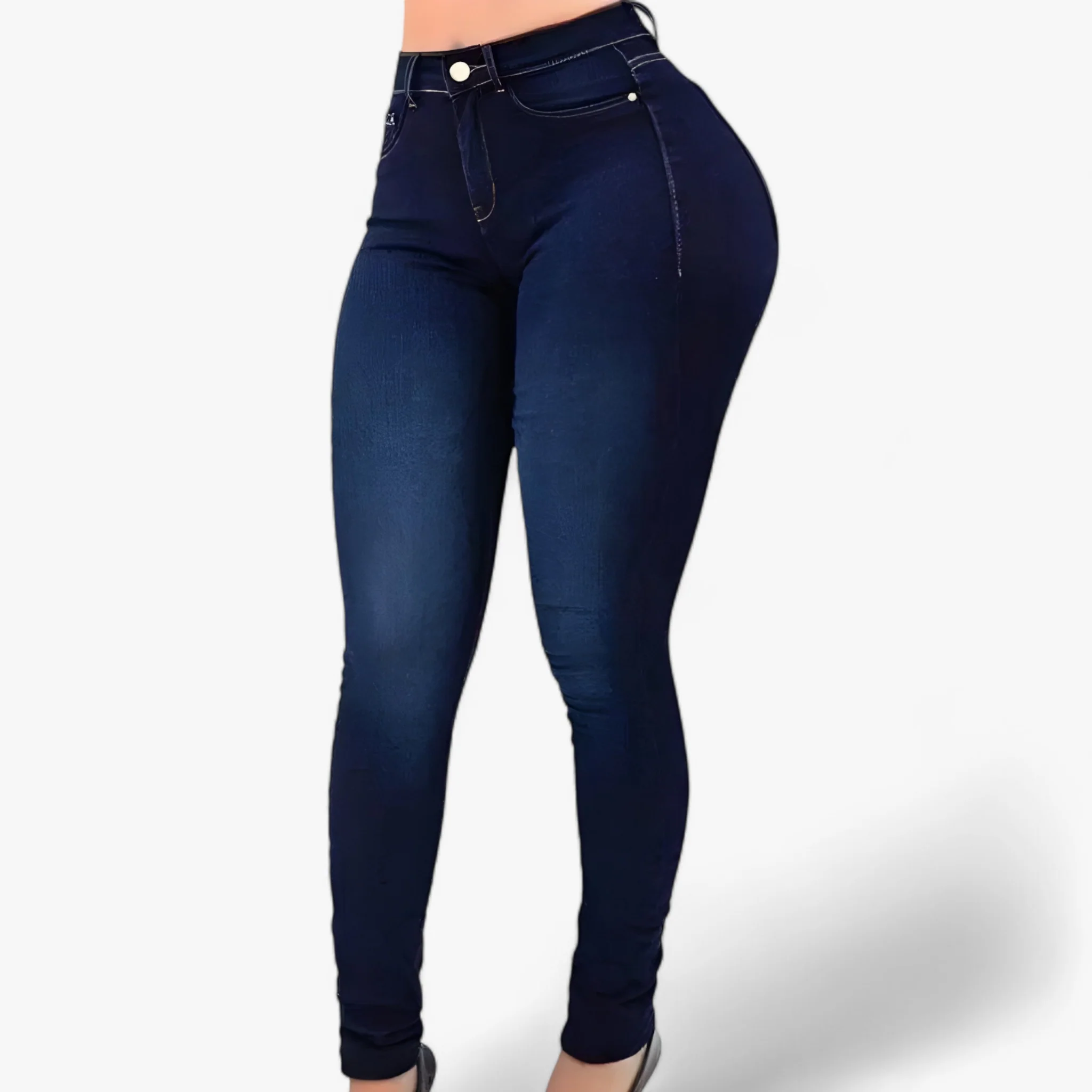 Jeans met Hoge Taille – Stijl en Comfort Cultiveren – Donkerblauw