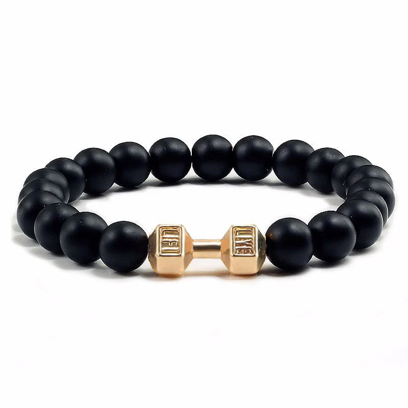 Armband Berijpt Goud – Elegante Dumbbell