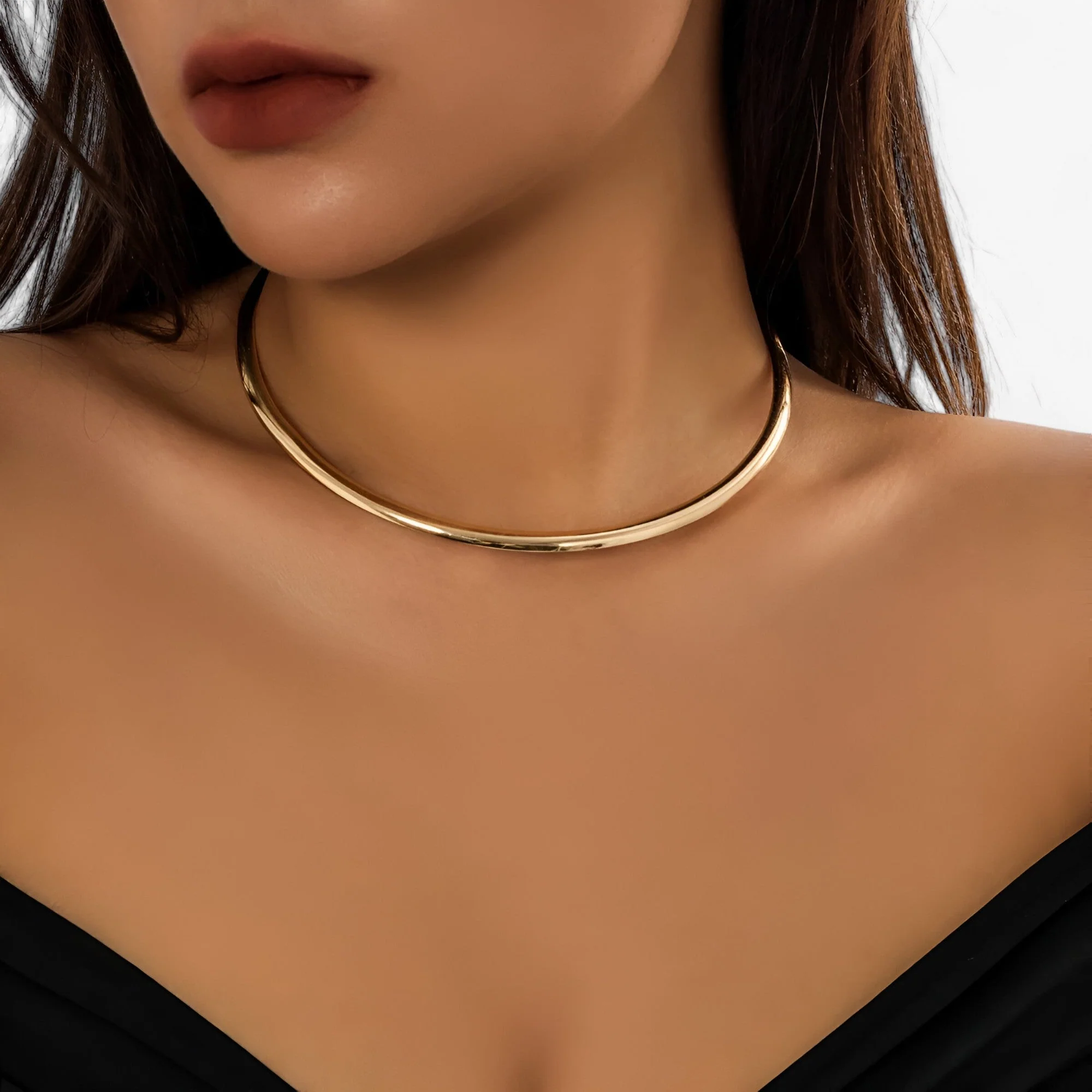 Gouden Choker Enkele – Elegante Stilmogelijkheid voor Elke Feestlook Dames Zilverkleurig – Zilverkleurig