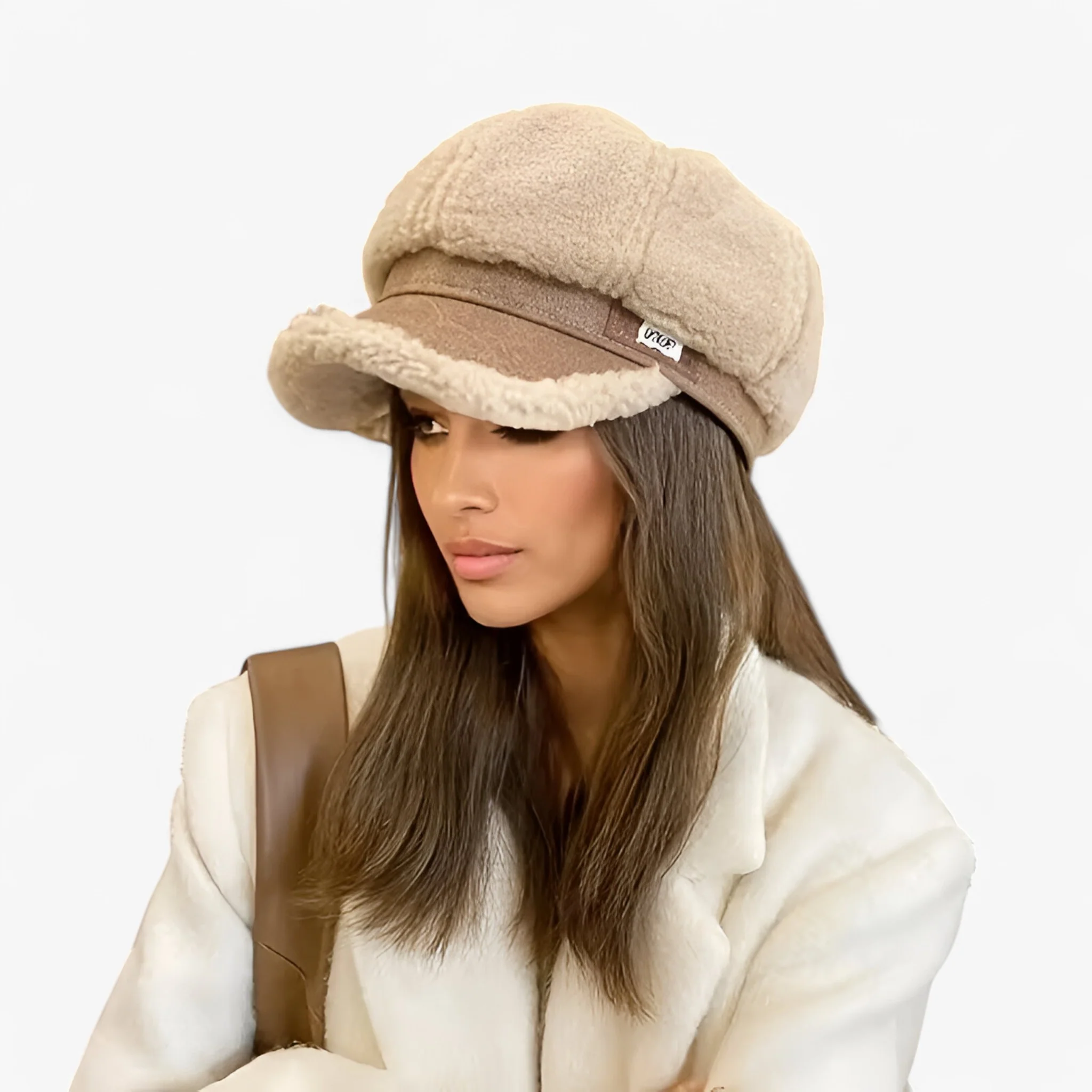 Hoed Zwart – Lamsvacht Octagonale – Elegante Retro Charme met Moderne Touch