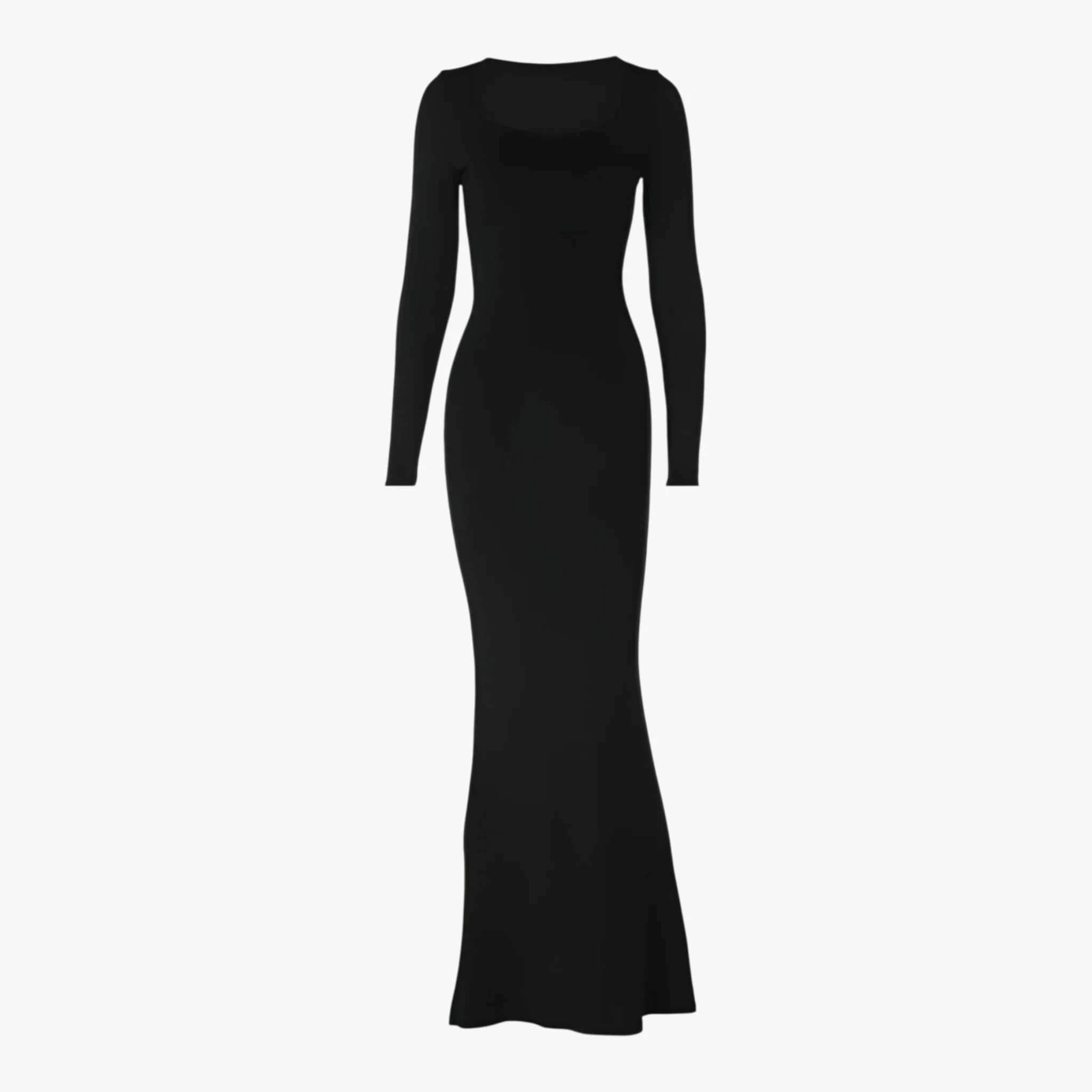 Maxi Jurk Dames Zwart – Lange Mouw