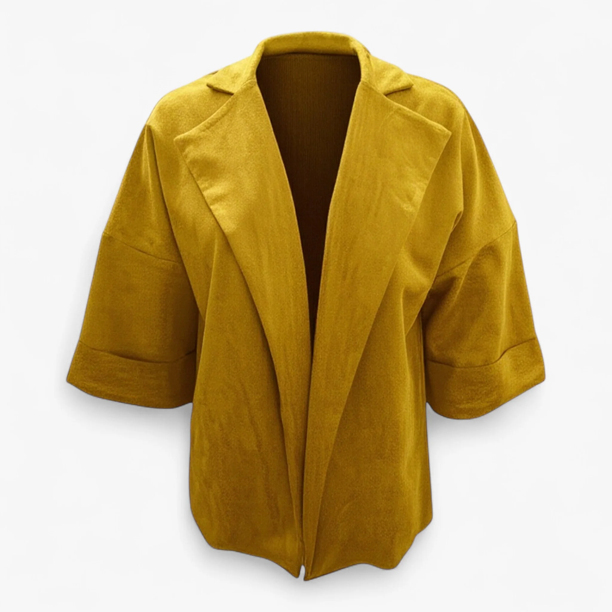 Elegante Cardigan voor Dames Suède – Geel