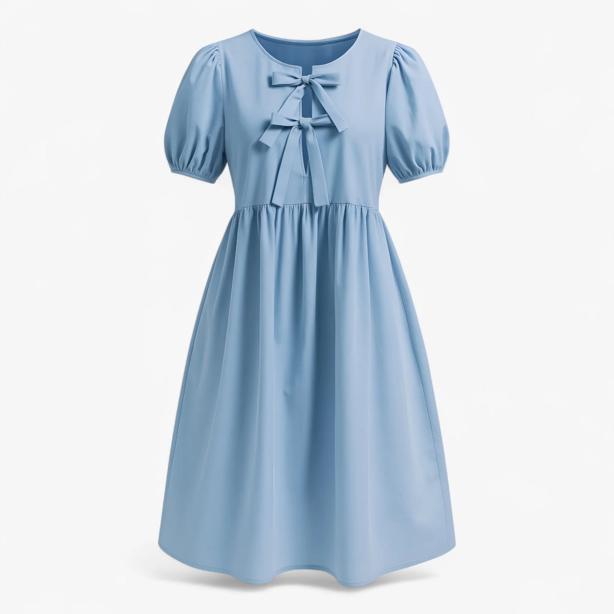 Jurk Dames Blauw – Stijlvolle Lange met Ballonmouwen
