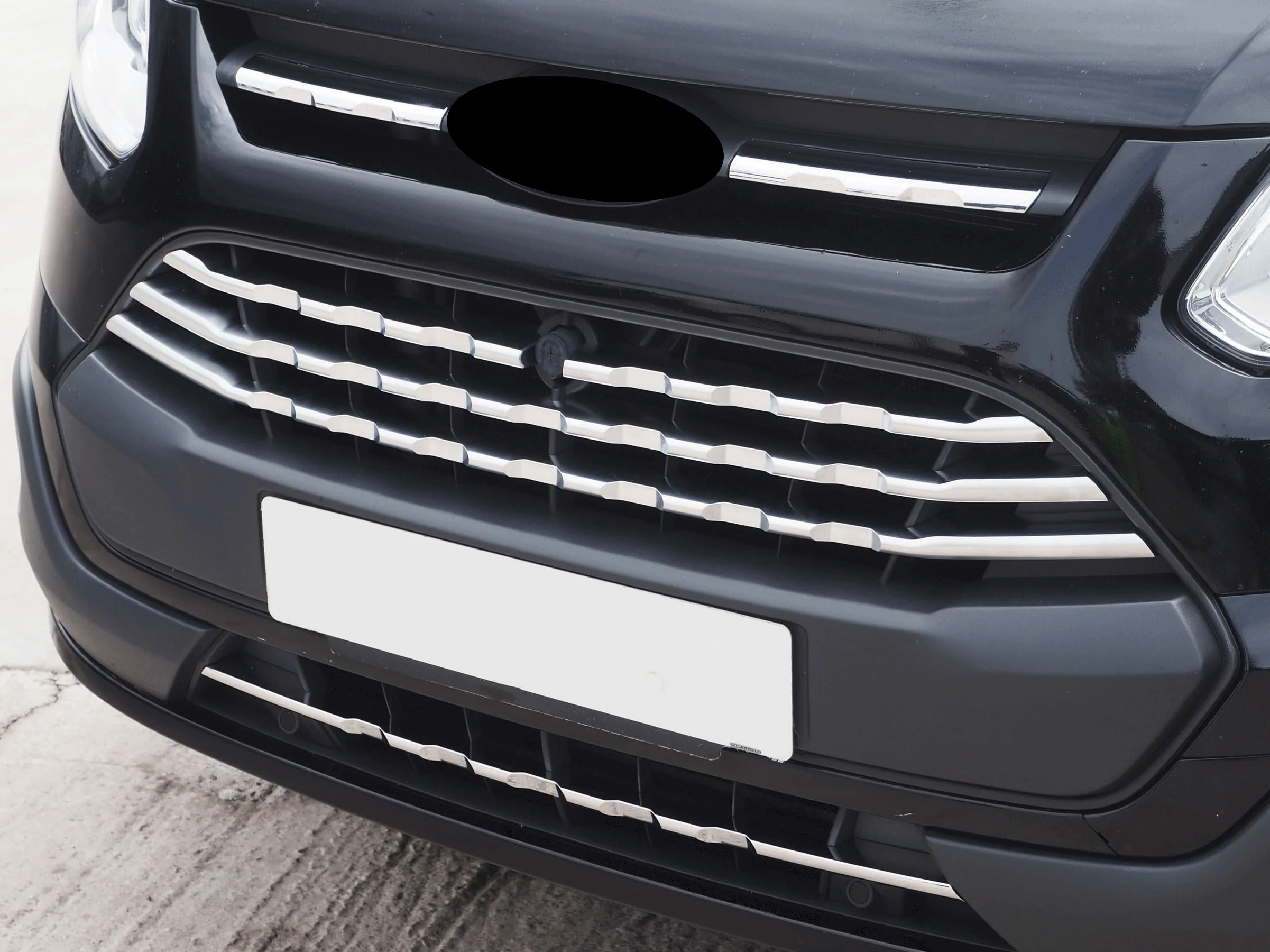 Voor Ford Transit Custom Shiny Chrome Front Grille Trims (7 stuks) – MK1 (2012-2018) – Klaar om te monteren