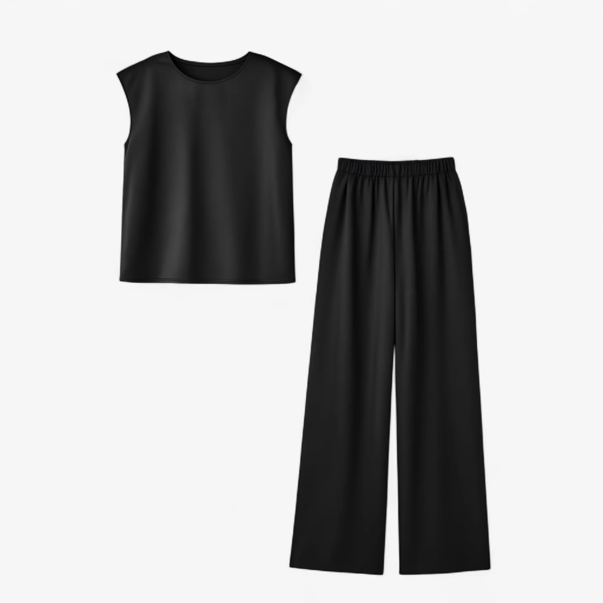 Tweedelige Set Dames voor Elegante Gelegenheden – Zwart