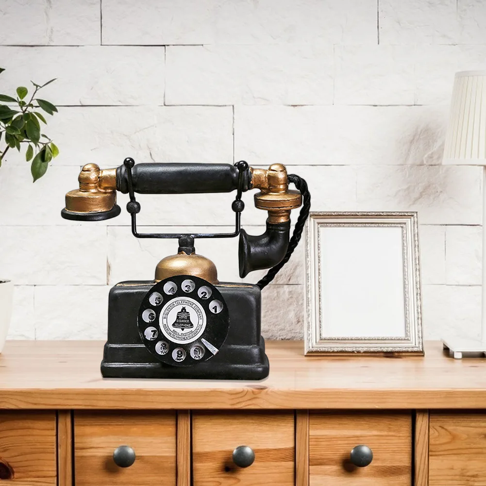 Antieke Telefoon Decoratie Zwart - Retro Vintage Woonkamer - Kunststof
