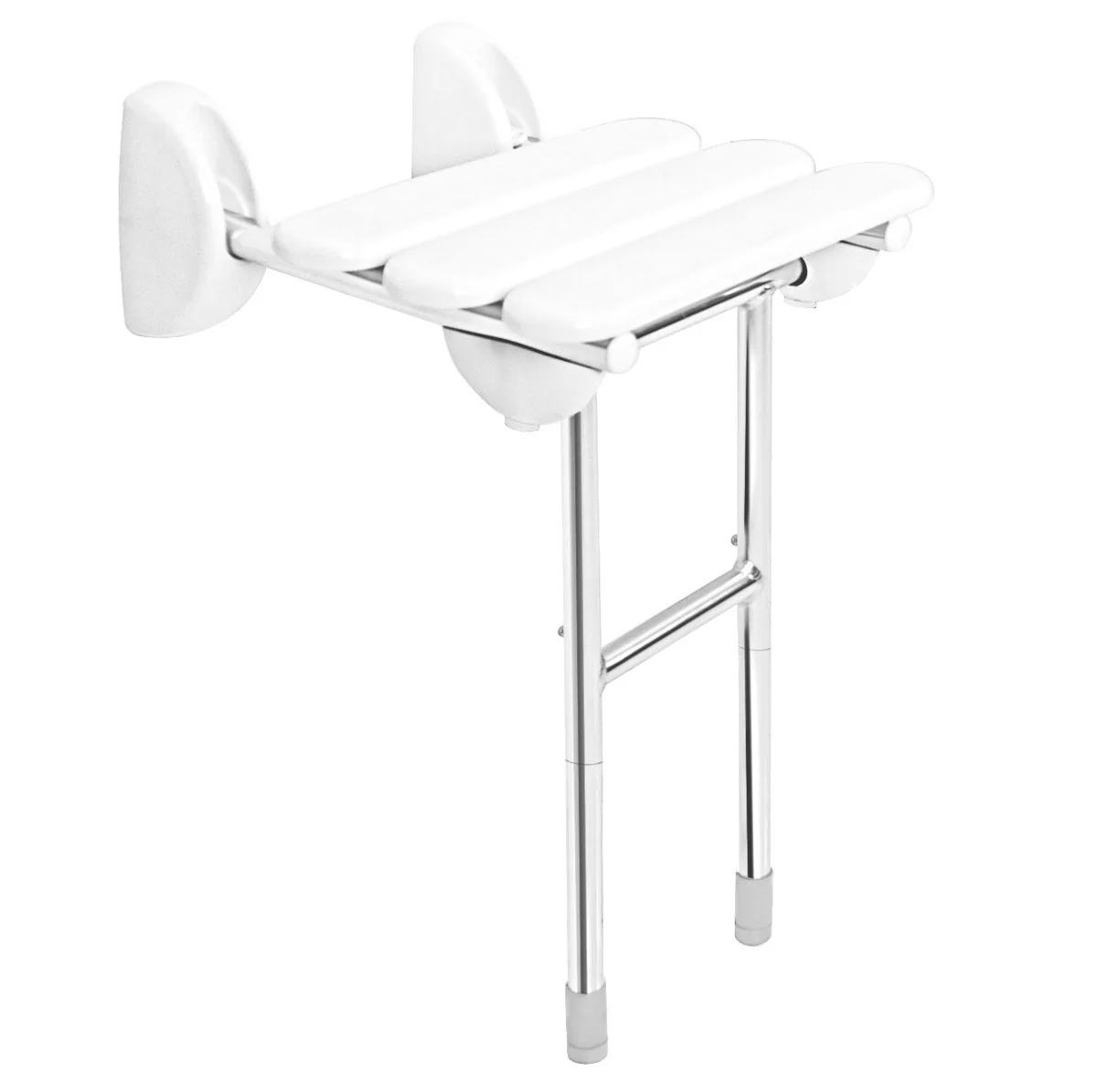 Ridder Handicap Opklapbaar Douchezitje Met Steun 38 X 36 Cm Wit Aluminium En Kunststof