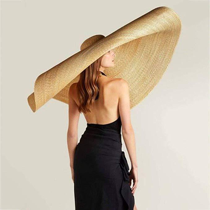 Gele Dames Stro Zonnehoed met Brede Rand – Stijlvol & Beschermend voor Zomer & Strand