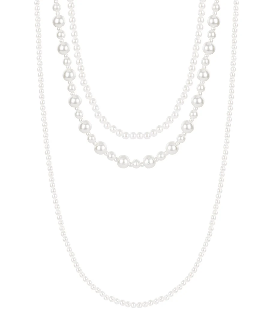 Gelaagde ketting met gemengde parels