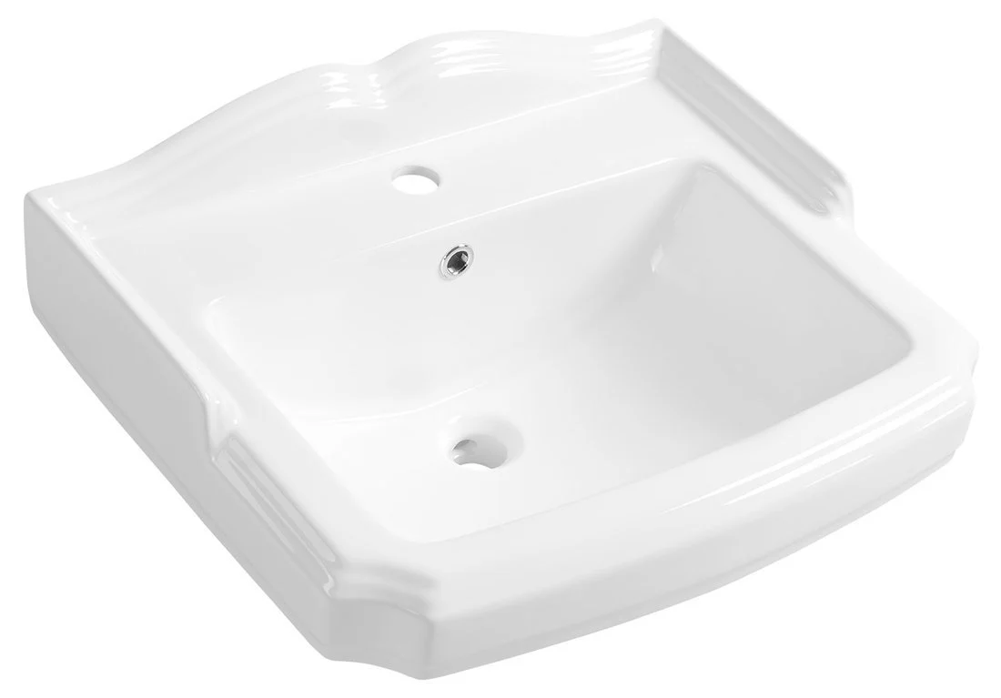 Aqualine ANTIK Retro Keramische Wastafel, 58×47 cm, wit