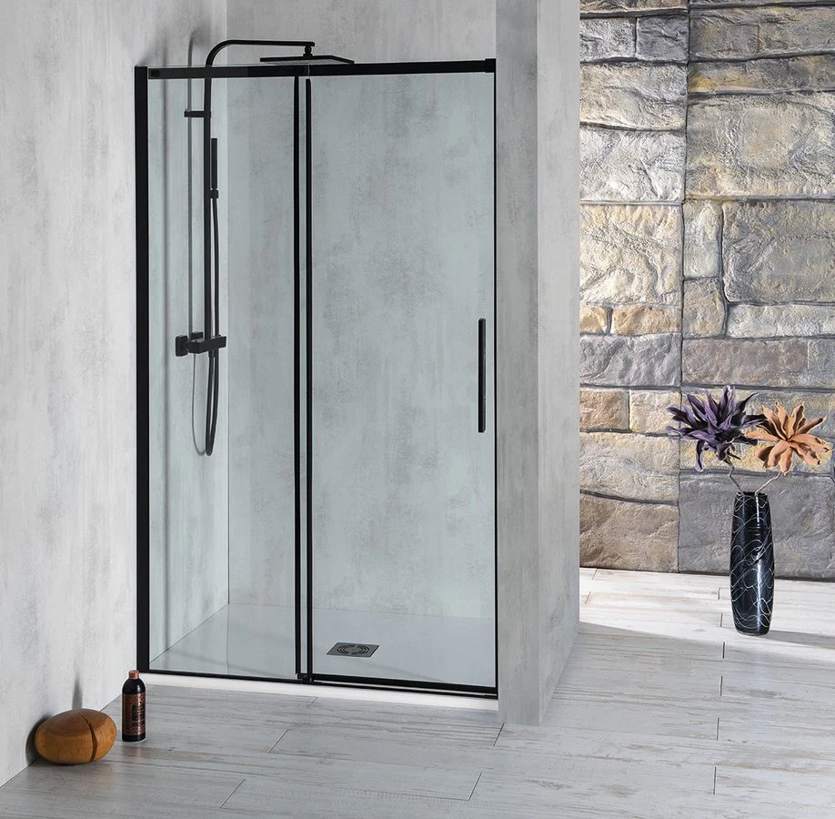 Douche nisdeur 150cm schuifdeur Altis Line mat zwart (verstelb. 1470-1510mm)