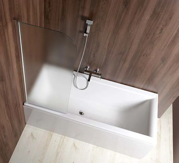 Aqualine Vilma Badscherm 600×1400 mm Chroom/Links/Melkglas