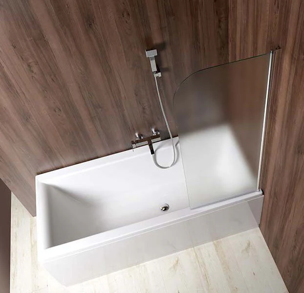 Aqualine Vilma Badscherm 600×1400 mm Chroom/Rechts/Melkglas
