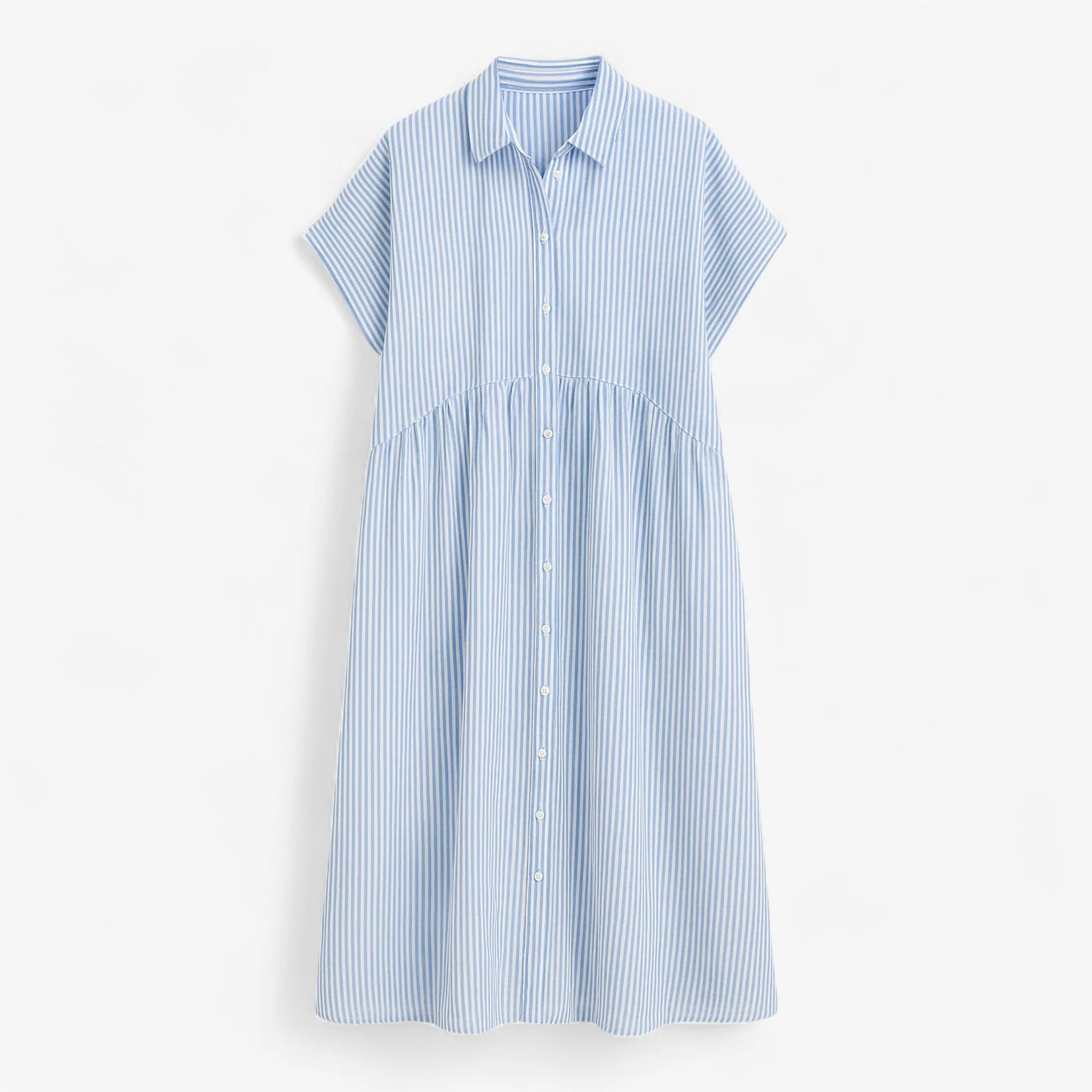 Let og Løs Dames Zomerjurk – Blauw, Comfortabel & Luchtig