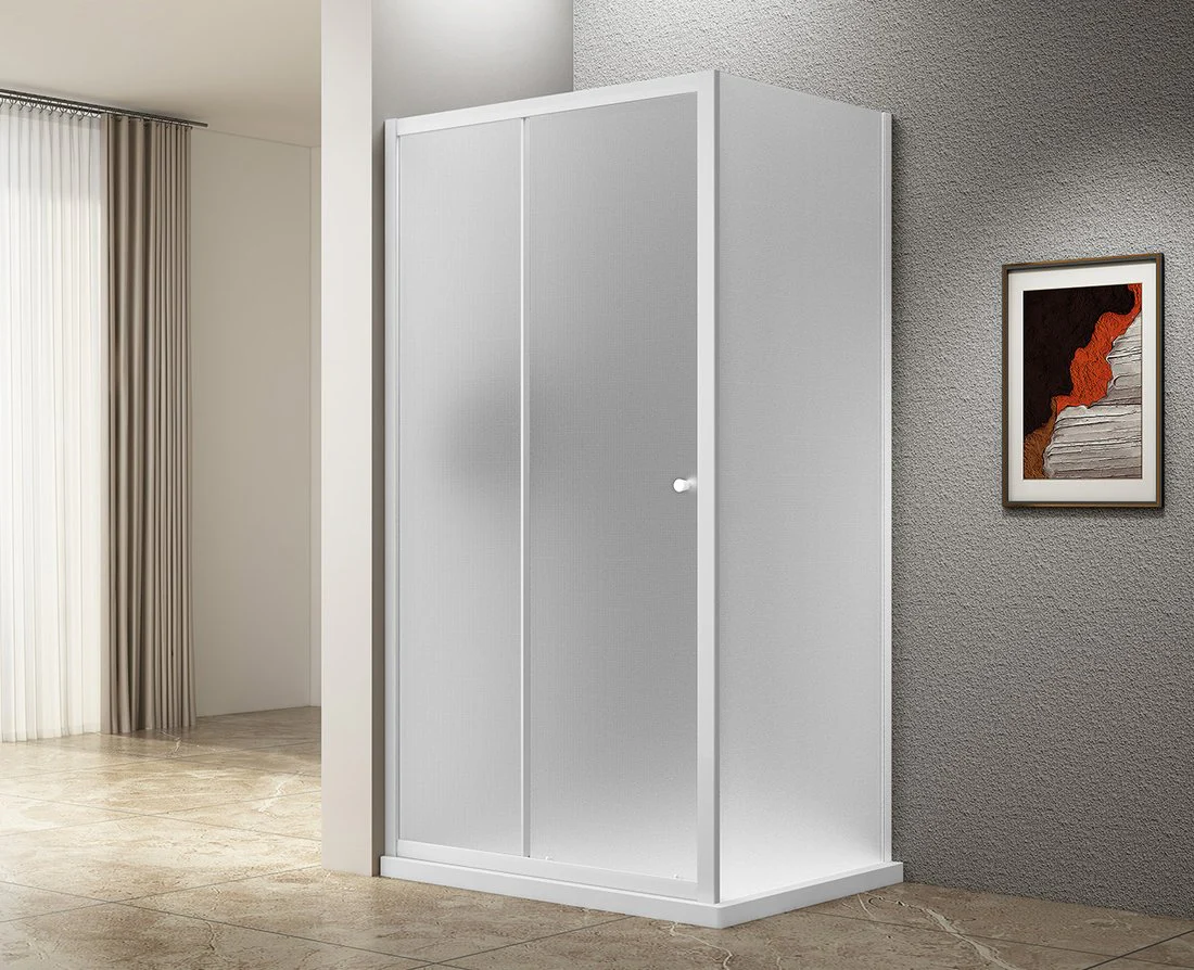 Ugga Douchecabine 120×90 cm Melkglas, Wit Profiel Ugga Douchecabine 120×90 cm Melkglas, Wit Profiel