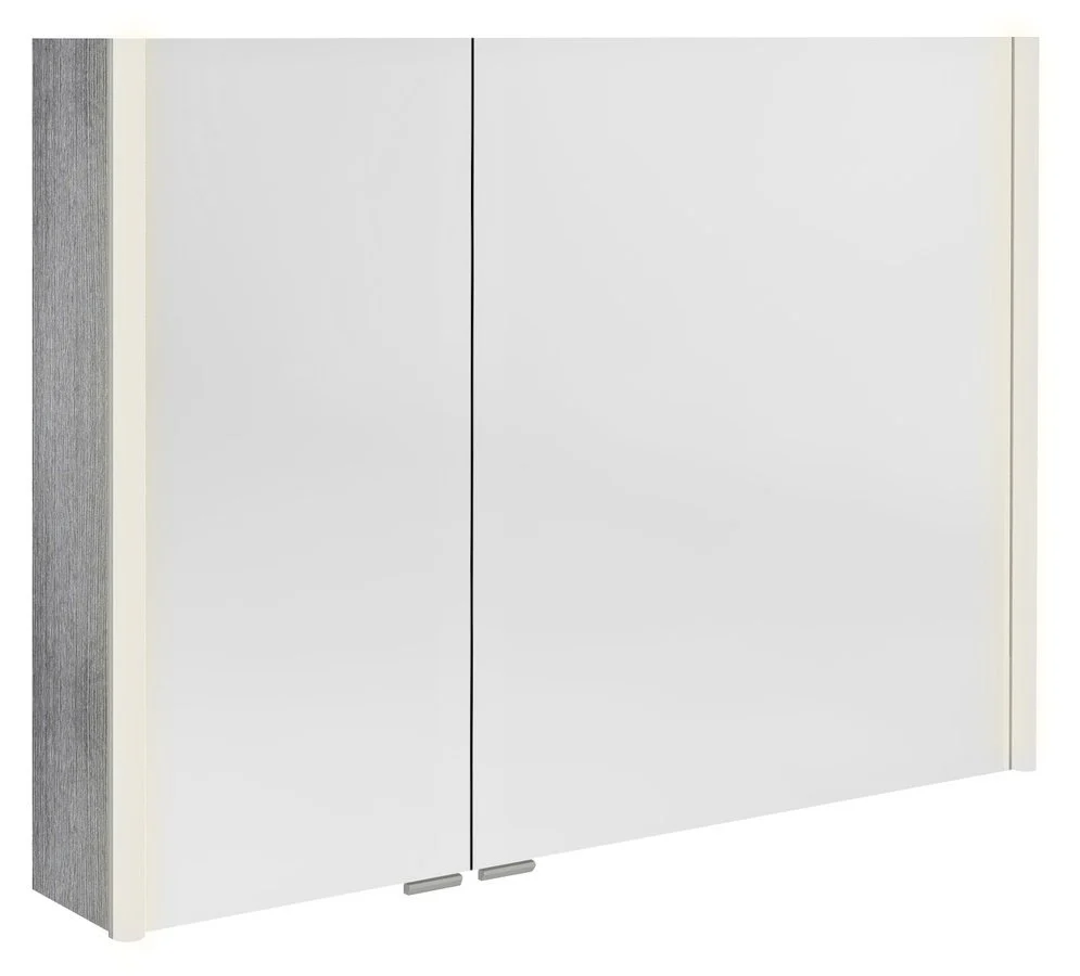 Sapho Alix LED Spiegelkast 96x70x17,5 cm MDF Gelamineerd Zilver Eiken Sapho Alix LED Spiegelkast 96x70x17,5 cm MDF Gelamineerd Zilver Eiken
