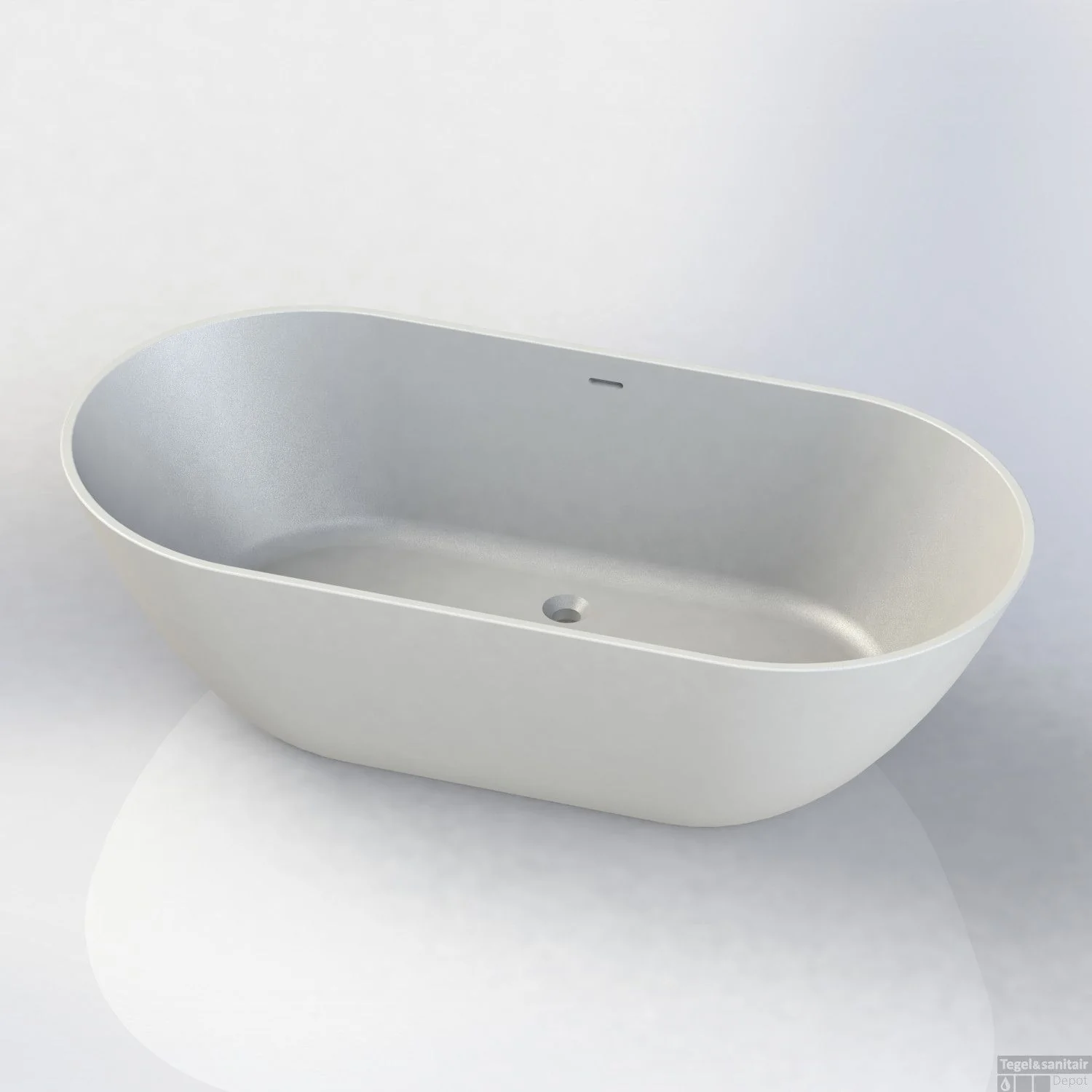 Vrijstaand ligbad 165×85 Cusco Cast Marble mat wit
