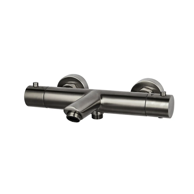 Luzi Thermostatische badkraan Rond Gun Metal