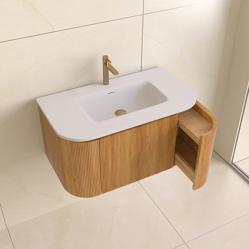 Badmeubel ribbelfront Eleganza 100×45,5 Acia Solid wastafel