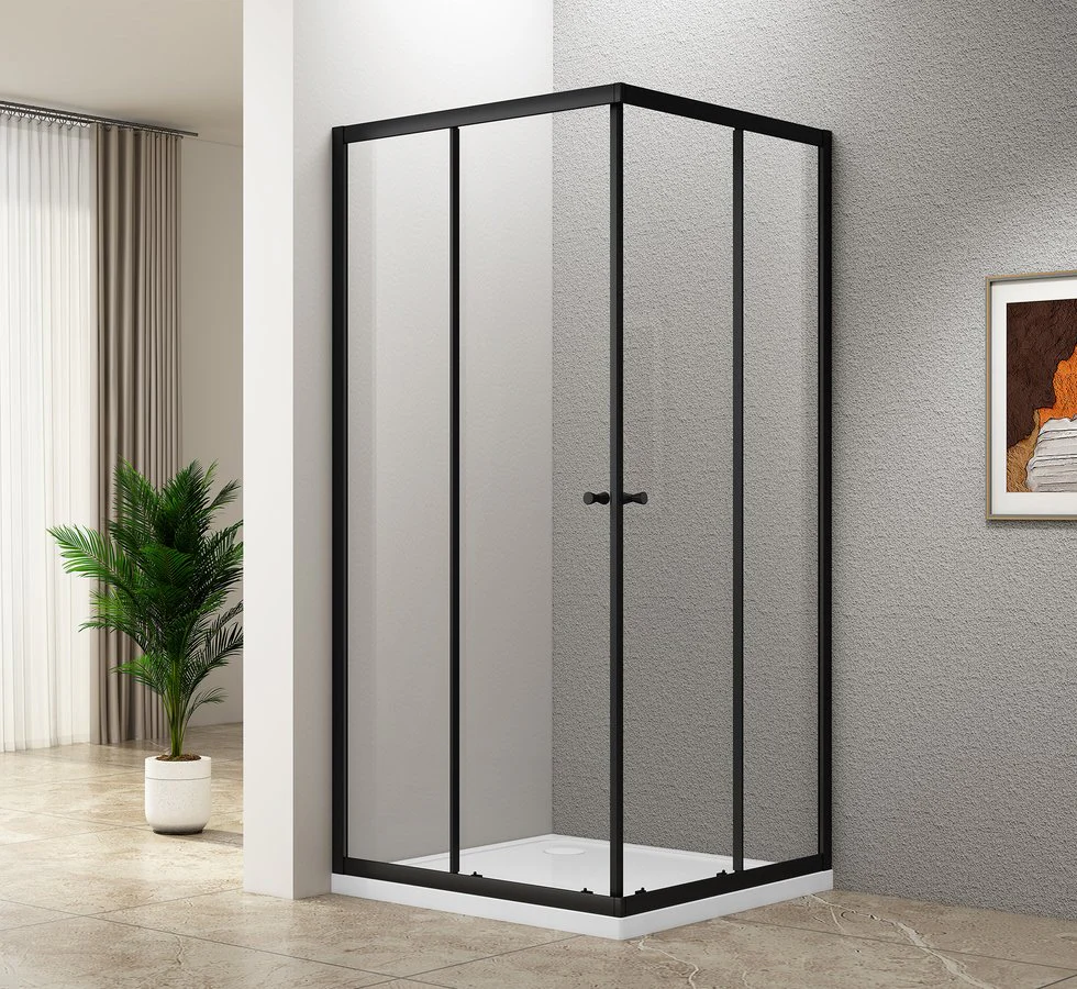Douchecabine Agga 90x90x185 Helder Glas Mat Zwart Profiel Douchecabine Agga 90x90x185 Helder Glas Mat Zwart Profiel