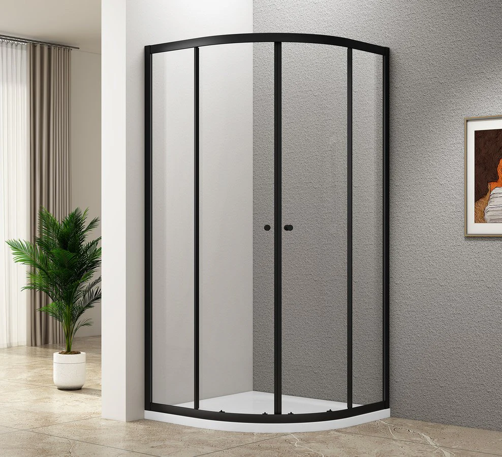 Arleta Douchecabine 90×90 Kwartrond Mat Zwart