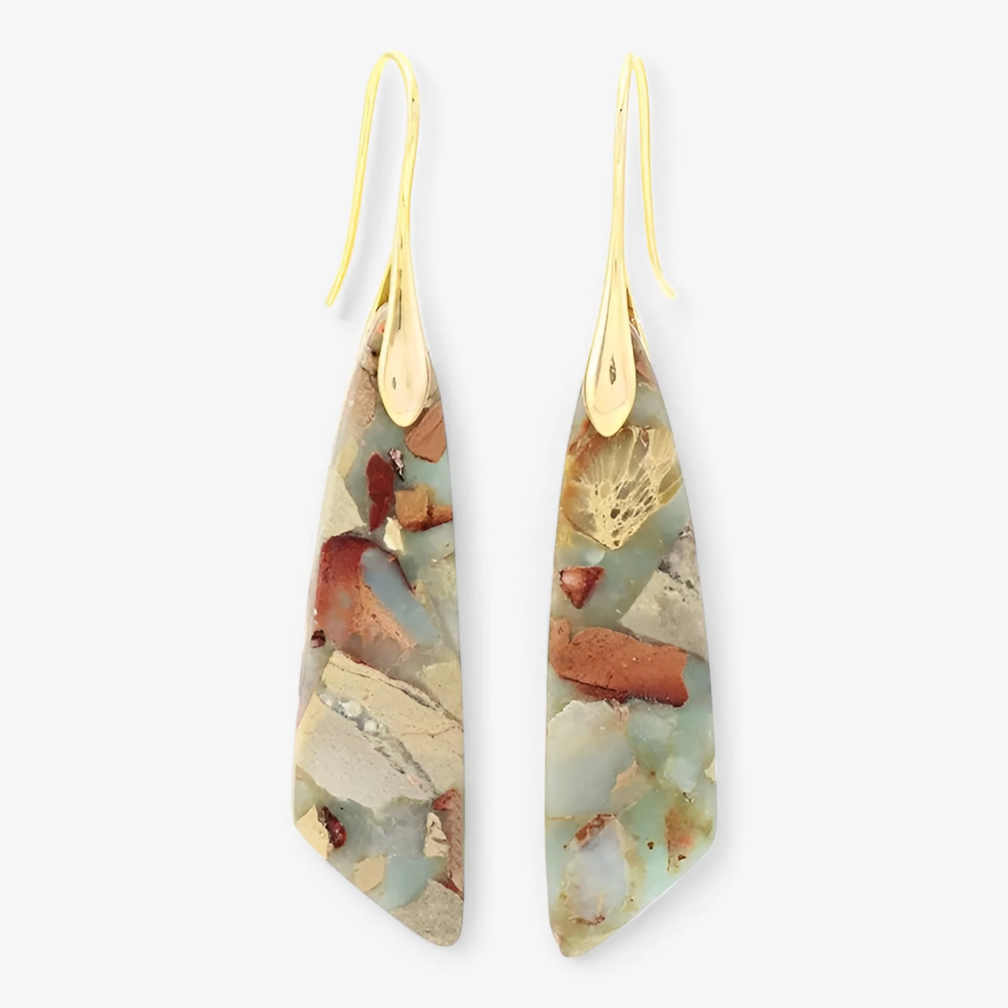 Boheemse Oorbellen Paars – Edelstenen Geometrisch Design – Kristal