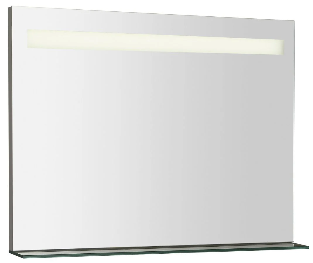Breto Spiegel Met LED Verlichting 80×61 Cm Met Planchet Zilver