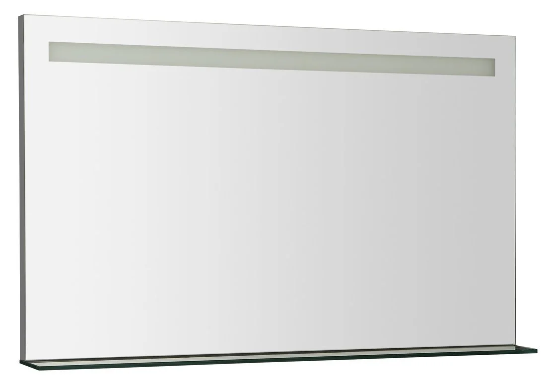 Breto Spiegel Met LED Verlichting 100×61 Cm Met Planchet Zilver