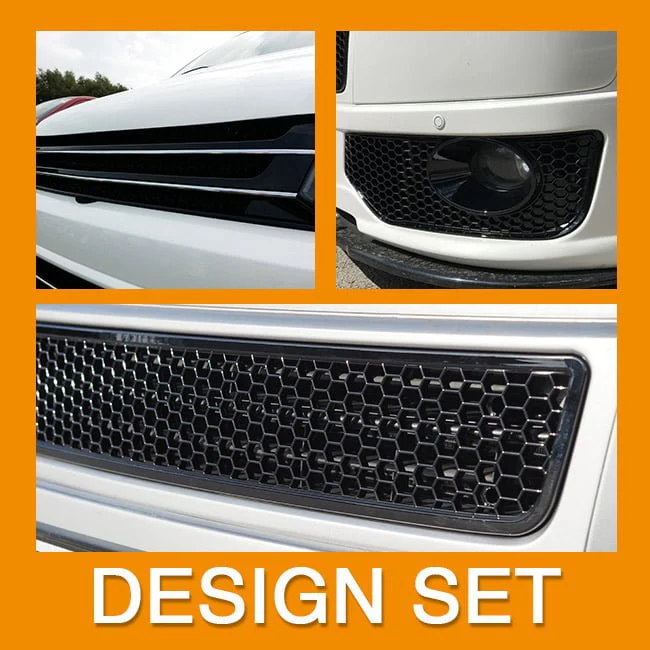 VW T5.1 Transporter Van Front Styling Glanzend Zwart Pakket (3 stuks)