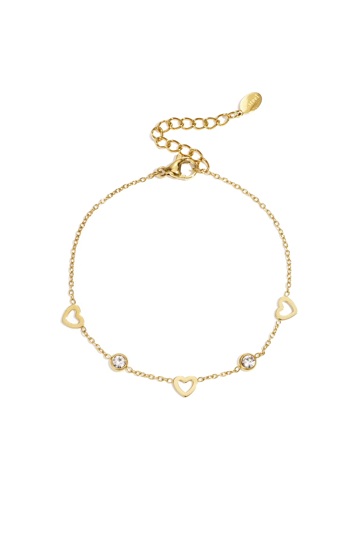 armband met hart en diamant bedels
