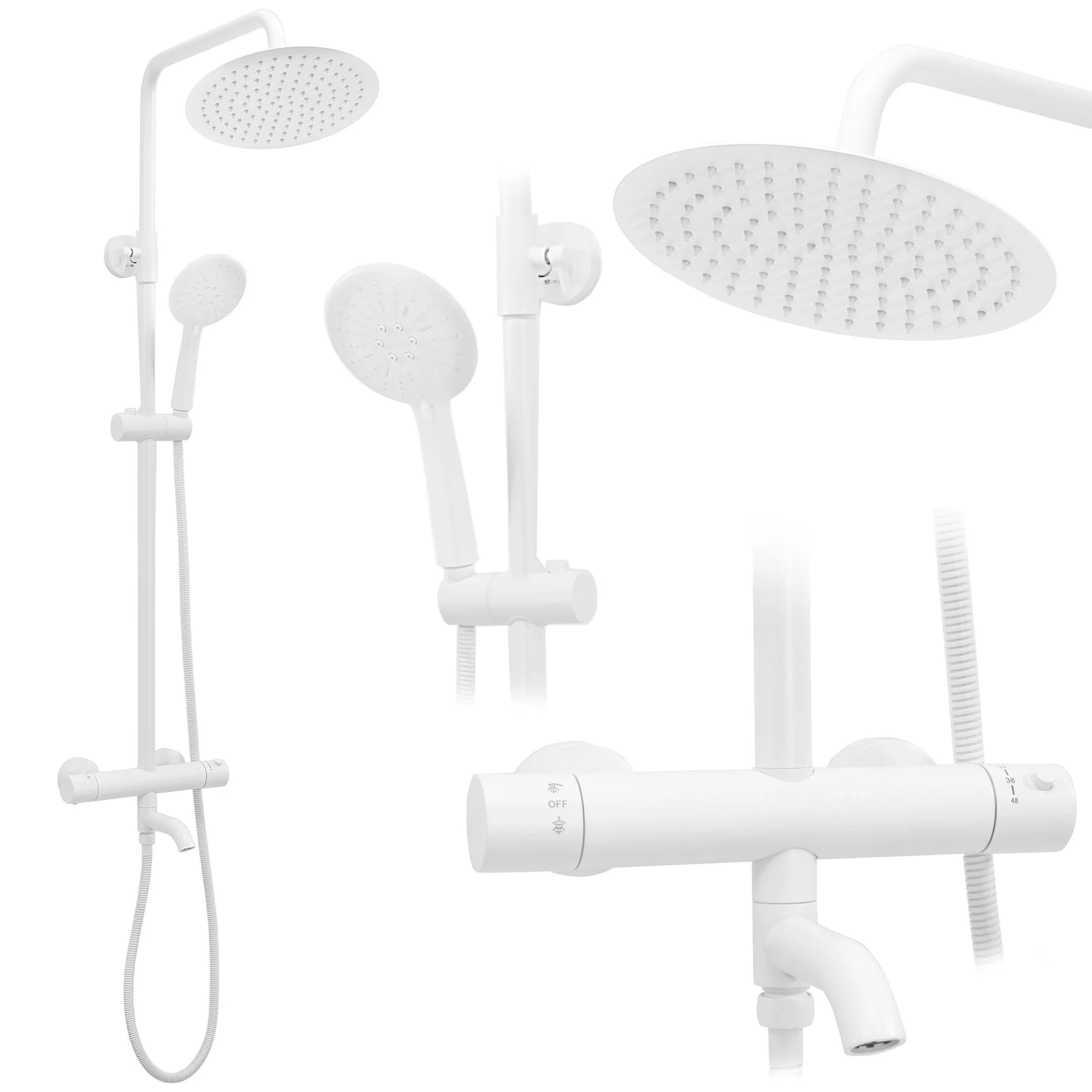Doucheset REA Lungo White Met Thermostaat