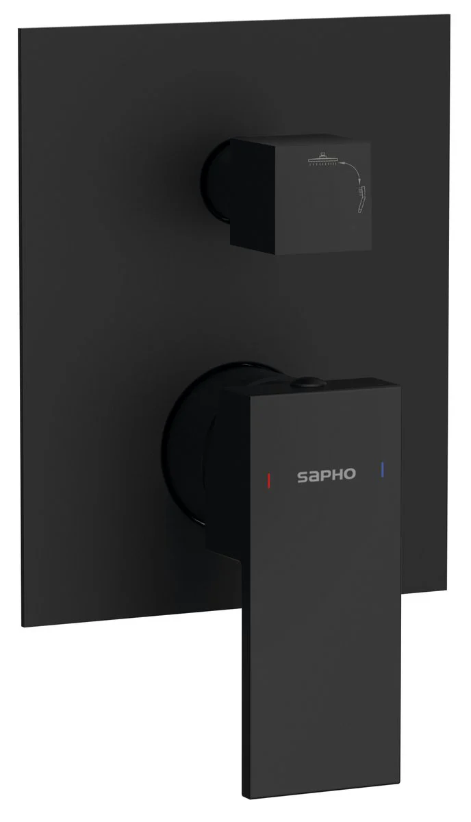 Sapho Cubemix Concealed Shower Mengkraan 2 Outlets Mat Zwart