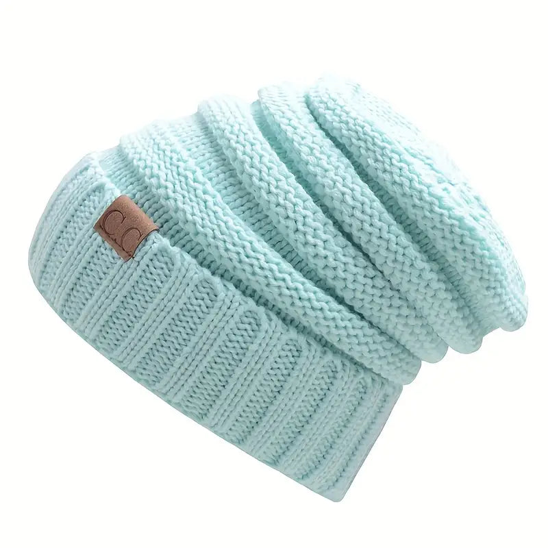 Casual Gebreide Muts Lichtgroen – Ontspannen Winter Stijl – Acryl