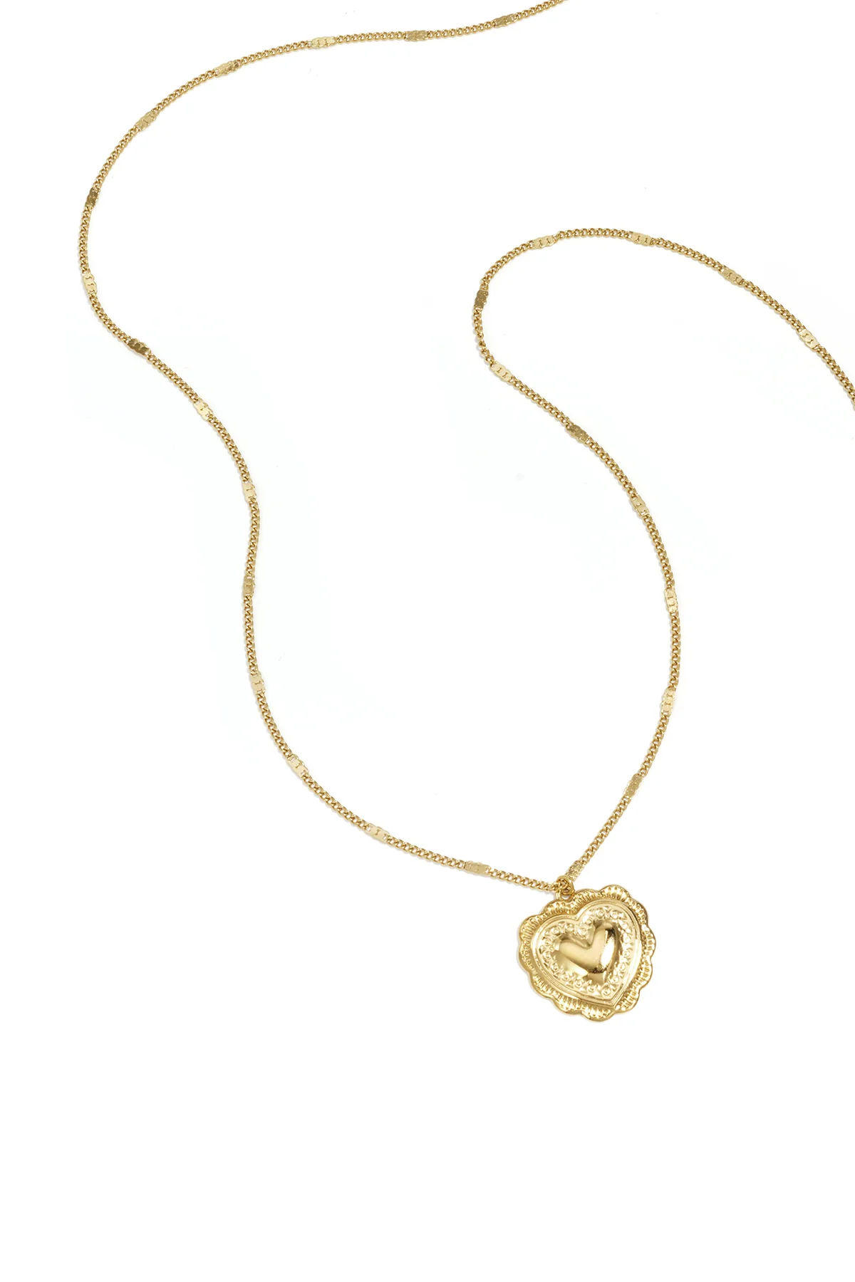 Ketting met platte details en grote hanger