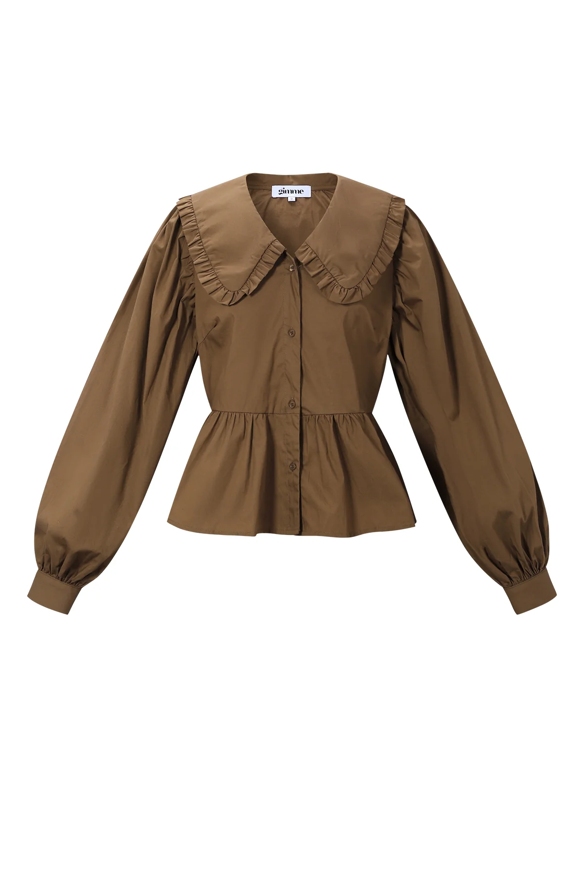 Katoenen blouses en overhemden Effen casual lente/zomerkleding Katoenen blouses en overhemden Effen casual lente/zomerkleding