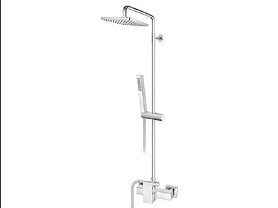 Douchemengkraan met verhoogde douche en handdouche Quadro chroom