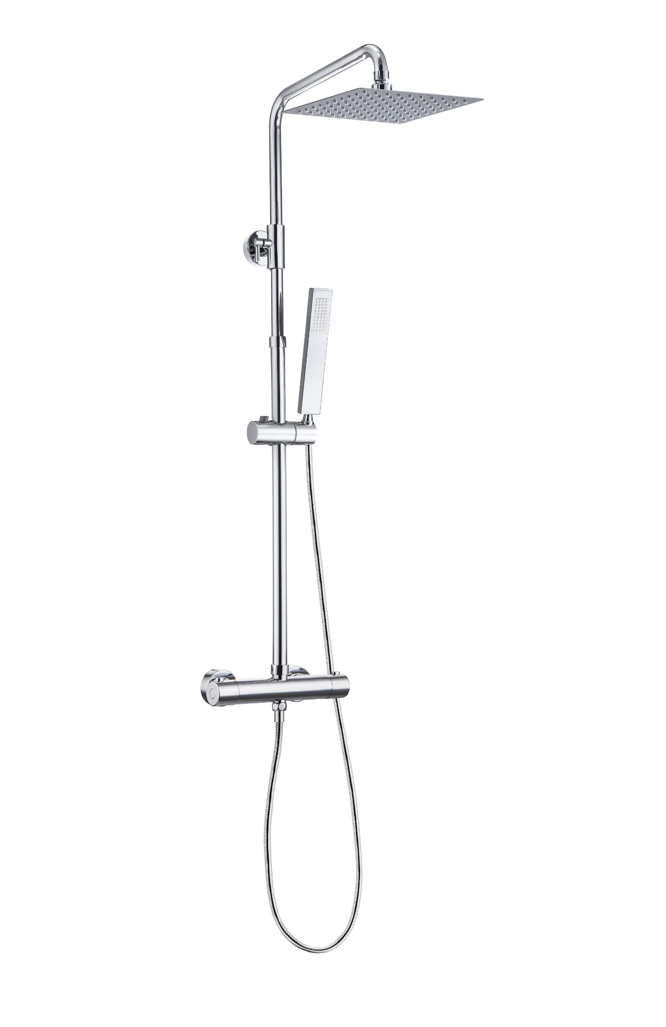 Twenty Eco Thermostatische Regendoucheset Opbouw Vierkant Chroom