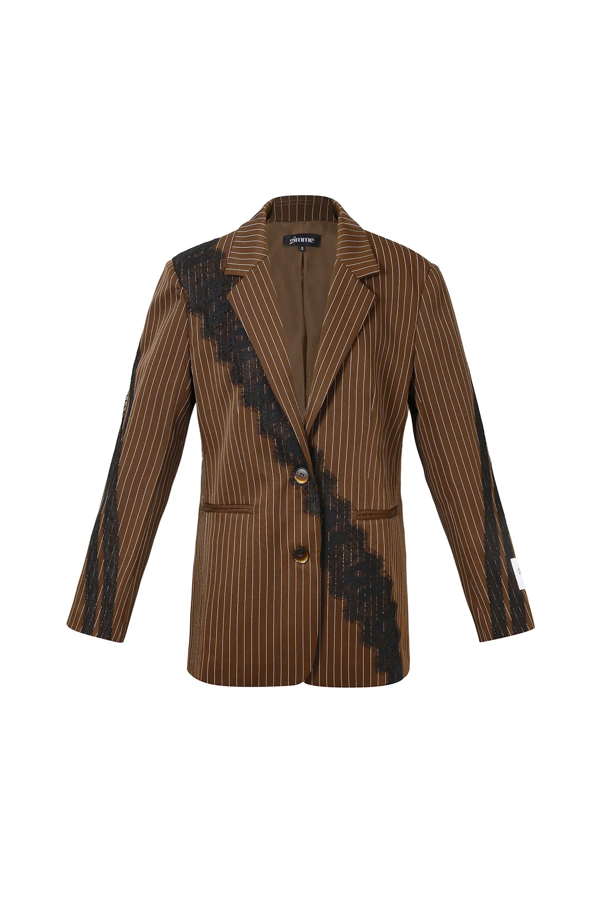 Geweven Polyestervezel Vrouwen Suit Set Elegant Strepen Kantenpaneel