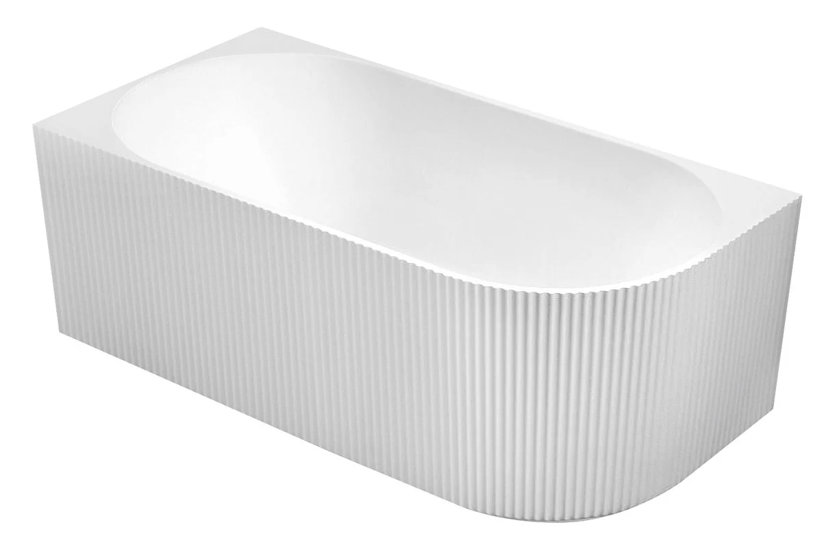 Aqualine Tibera Half Vrijstaand Bad Met Strip Front Links 170×80 cm Acryl Wit