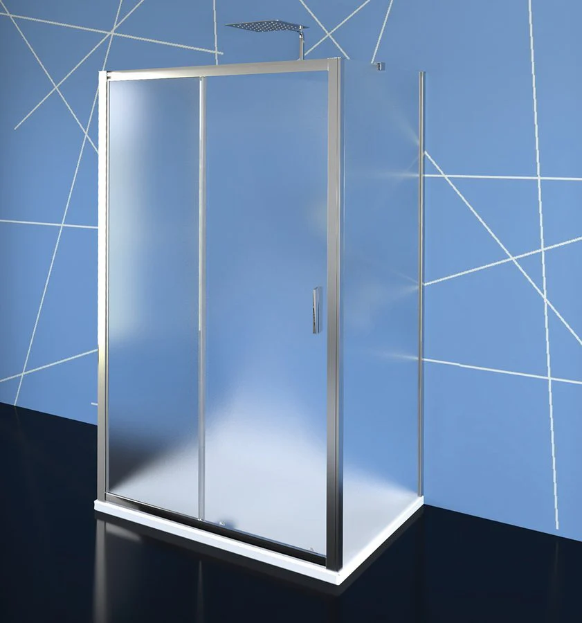 Drie zijden douchecabine Easy Line Chroom U-vorm Schuifdeur 120 cm mat glas