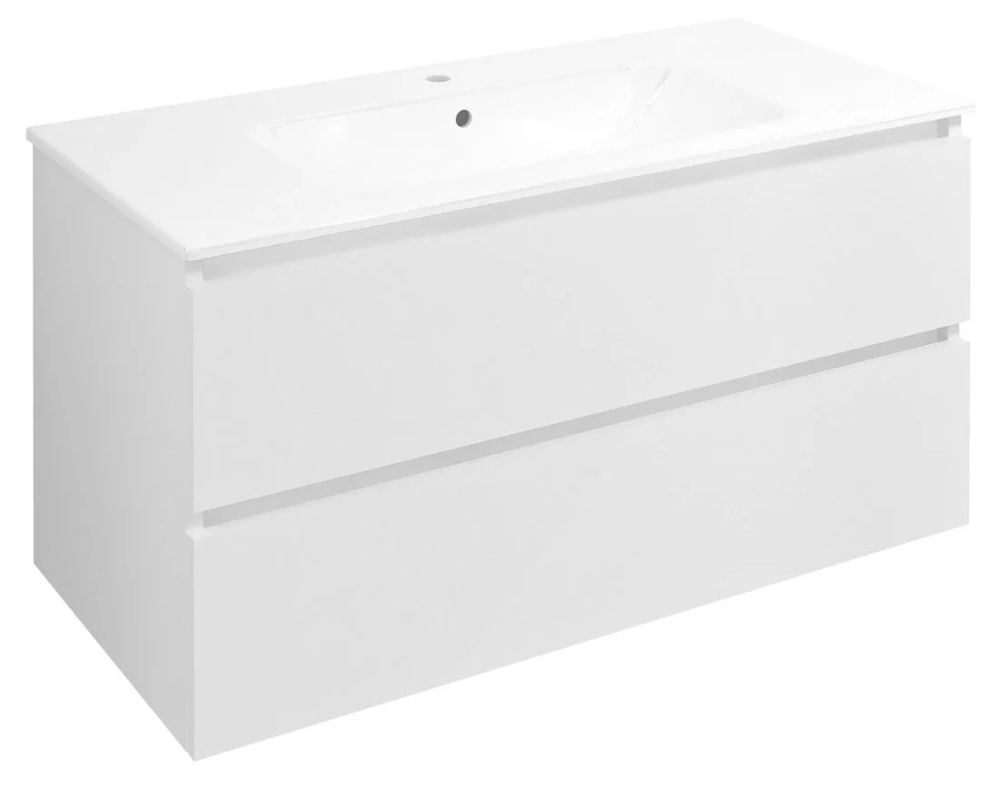 Badmeubel Ezara 100x46x52 cm Hoogglans Wit Badmeubel Ezara 100x46x52 cm Hoogglans Wit