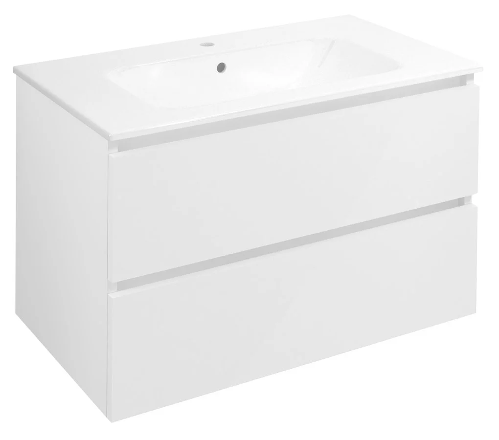 Badmeubel Ezara 80x46x52 cm Hoogglans Wit Badmeubel Ezara 80x46x52 cm Hoogglans Wit